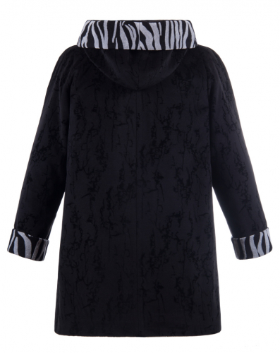 Пальто утепленное Камия черная флок У 0095
