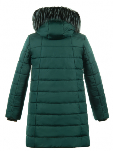 Куртка зимняя Зарина зеленая мех плащевка (синтепон 300) С 0180