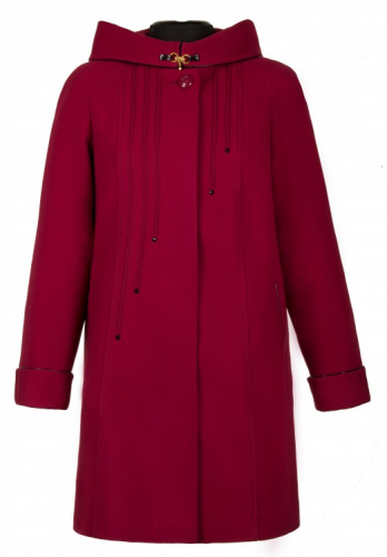 Пальто Камия розовая кашемир капюшон К 0089