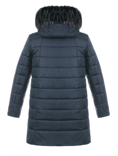 Куртка зимняя Зарина синяя мех плащевка (синтепон 300) С 0163