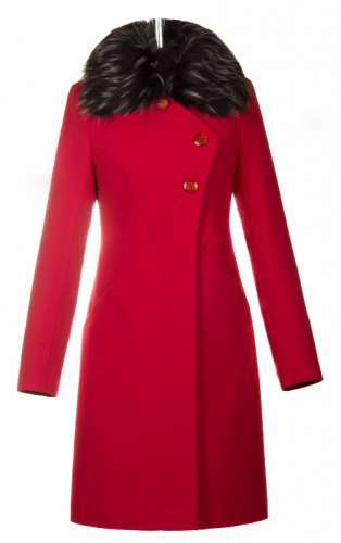 Пальто утепленное Элис красная кашемир У 0044