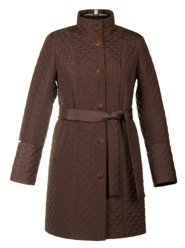 Пальто Грейс коричневая стеганая плащевка К 0120