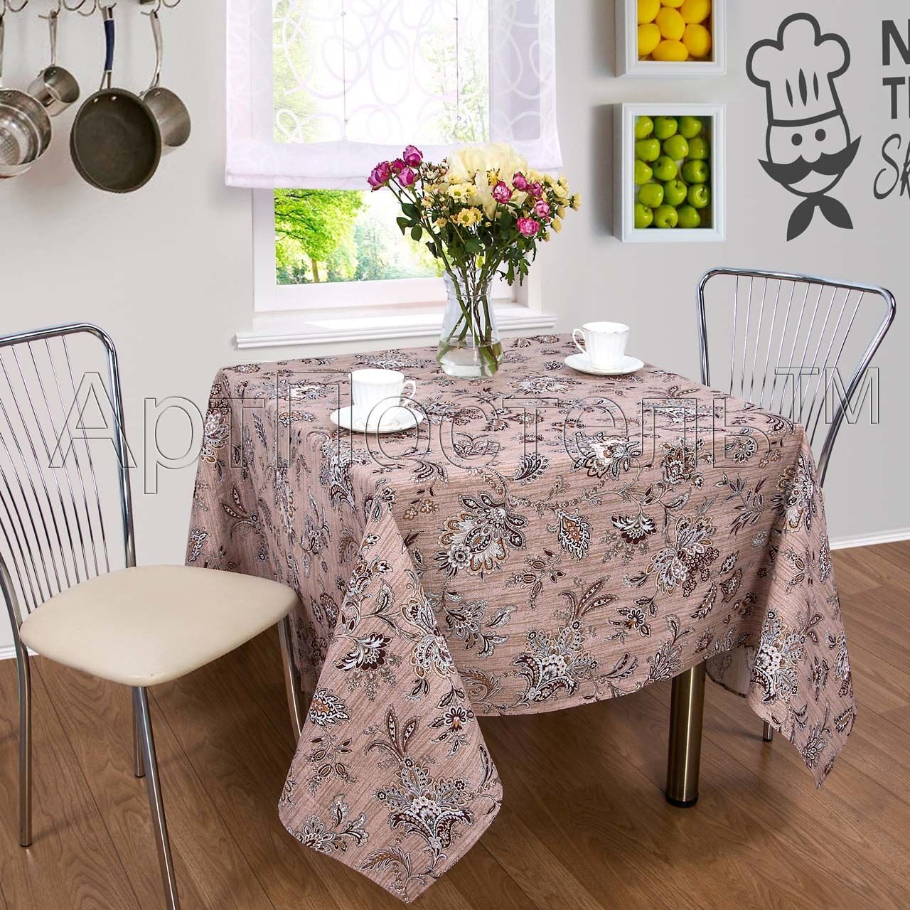 Скатерть Рогожка Жардин (бежевый)