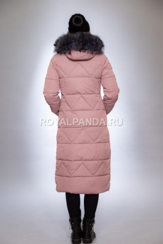 Женская куртка зимняя 19102 пудра искусственный мех