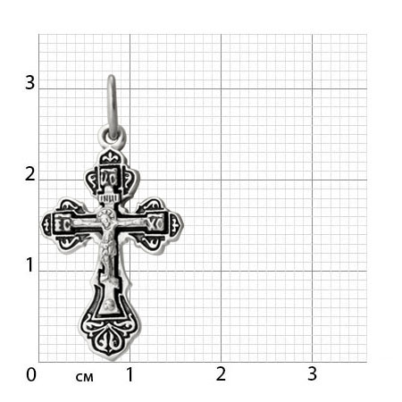 2-242-3 Крест из серебра частичное чернение литье