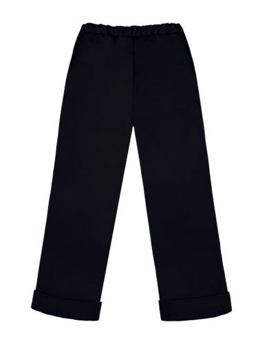 Теплые черные брюки для мальчика 7795-МО16