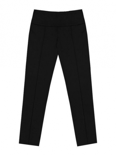 Школьный комплект для девочки с белой водолазкой (блузкой) с шифоном и черными брюками