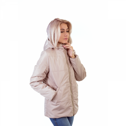Куртка женская с капюшоном,утепленная синтепоном, цвет- бежевый арт. KG002ZN