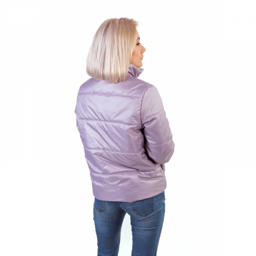 Утепленная женская куртка с обьемным карманом, цвет-лиловый арт. KG013