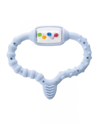 Стимулятор для прорезывания временных зубов Baby care set, голубой и детская зубная щетка