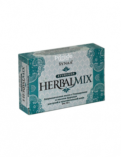Аюрведическое мыло HERBALMIX с глицерином и маслом Дурвади, 75 г