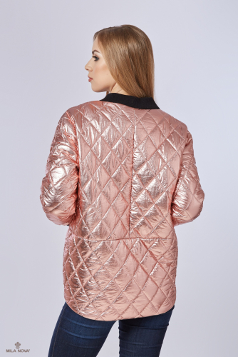 Куртка К-61 металлик Розовый Mila Nova