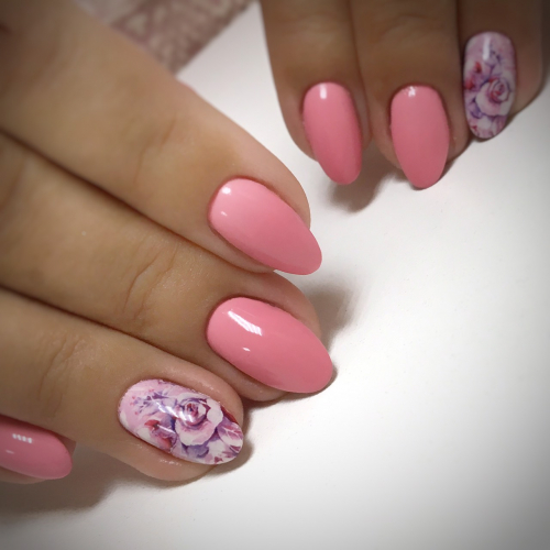 Маникюр гель-лак с укреплением Жесткие ногти. Print nails