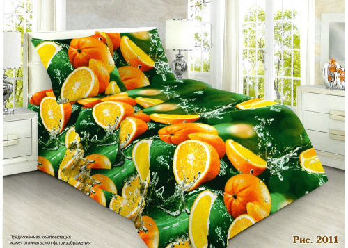Постельное белье из бязи (150см)  Апельсиновый фреш (2011)