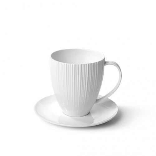 Чашка с блюдцем ELEGANCE WHITE 400мл (фарфор)
