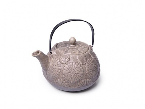 Чайник заварочный 1100мл с ситечком, цвет Серый песочный (керамика)