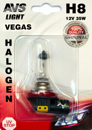 Лампа автомобильная AVS Vegas  H8 12V 35W в блистере 1шт.