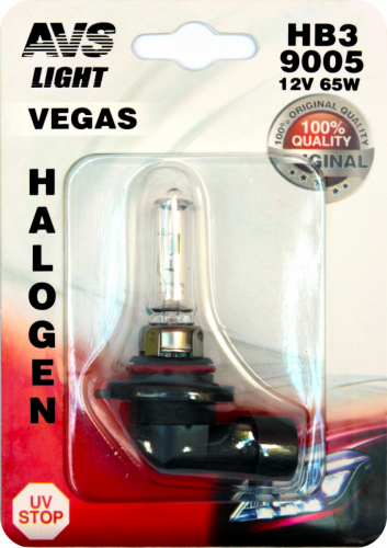 Лампа автомобильная AVS Vegas  HB3/9005.12V.65W. в блистере 1шт.