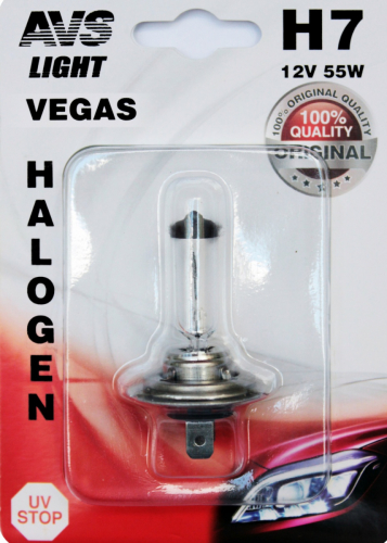Лампа автомобильная AVS Vegas  H7 12V 55W в блистере 1шт.