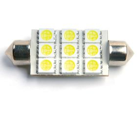 Лампа светодиодная AVS SV014 T11 (SV8,5/8) 9SMD 5050 42мм 3chip, (белый), 2шт. блистер