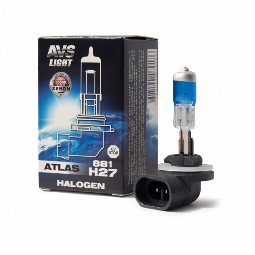 Лампа автомобильная AVS ATLAS BOX (5000K) H27/881 12V.27W. 1шт.
