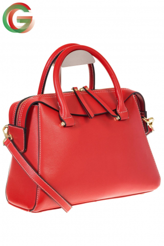 Женская сумка из кожи красного цвета 6062AK