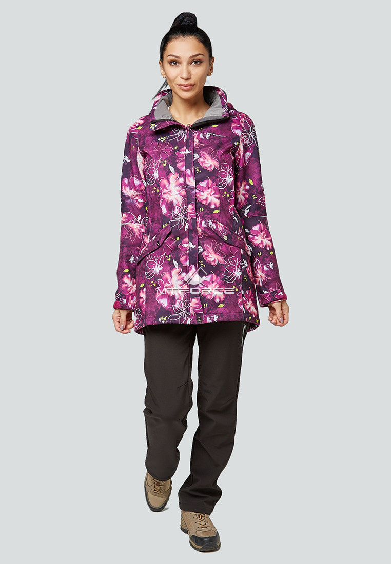 Женский осенний весенний спортивный костюм softshell фиолетового цвета 01922-2F