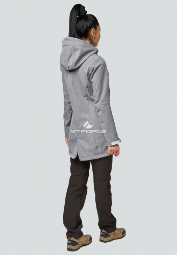 Женский осенний весенний спортивный костюм (windstopper softshell) серого цвета 01922Sr