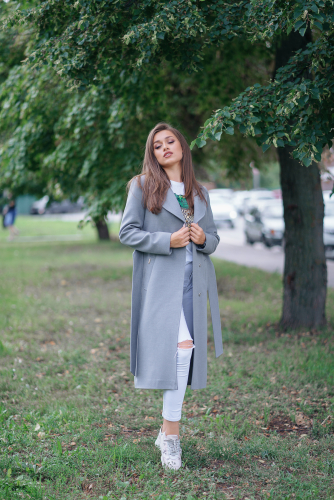Пальто женское демисезонное 21930 (серый)