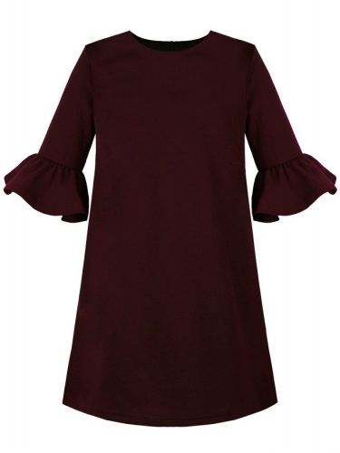 Бордовое школьное платье для девочки 83654-ДШ19