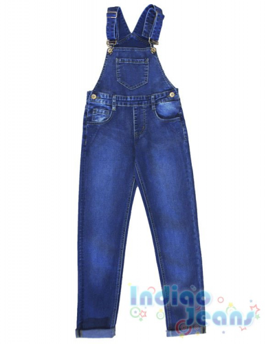 Стильный джинсовый полукомбинезон для девочек