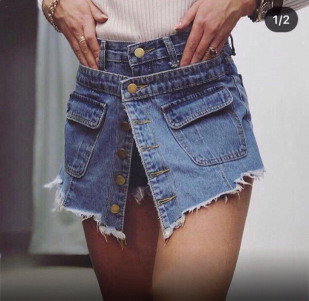 Юбка шорты женские джинсовые