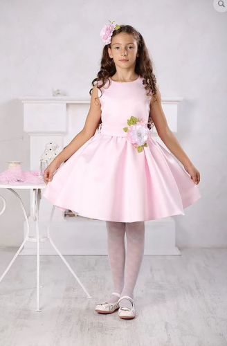Платье для девочки М-257 Милана розовый атлас