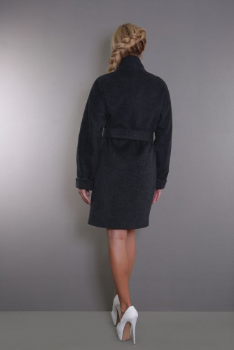 Пальто женское демисезонное с поясом 17500-017(серый)
