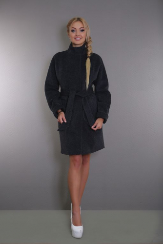 Пальто женское демисезонное с поясом 17500-017(серый)