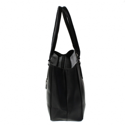 Стильная женская сумка Rate из прочной эко-кожи черного цвета.