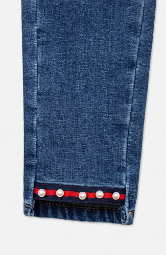 660   1177   Брюки текстильные джинсовые для девочек