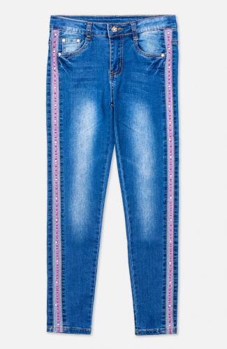 660   1177    Брюки текстильные джинсовые для девочек