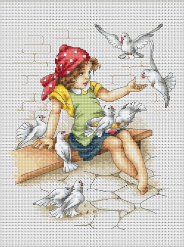 B1051 Девочка с голубями (Luca-S)
