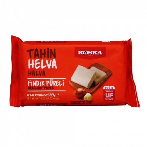 KOSKA Tahin halva hazelnut puree Кунжутная халва с пюре из фундука 200г