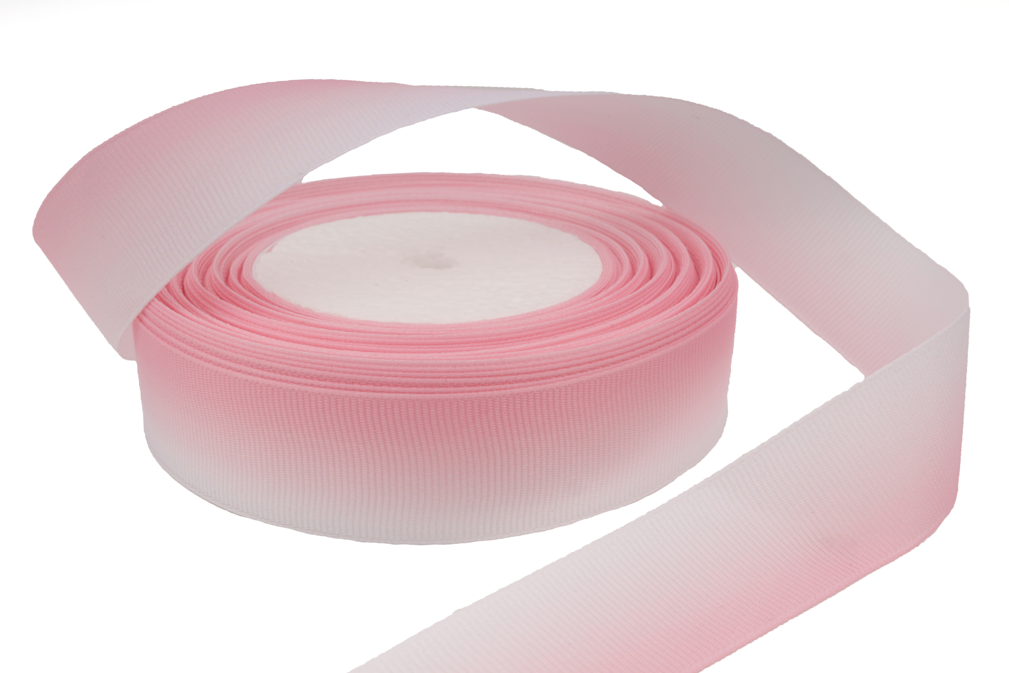 Репсовая лента градиент (нежно-розовый), 25 мм* 25 ярдов(+-1)