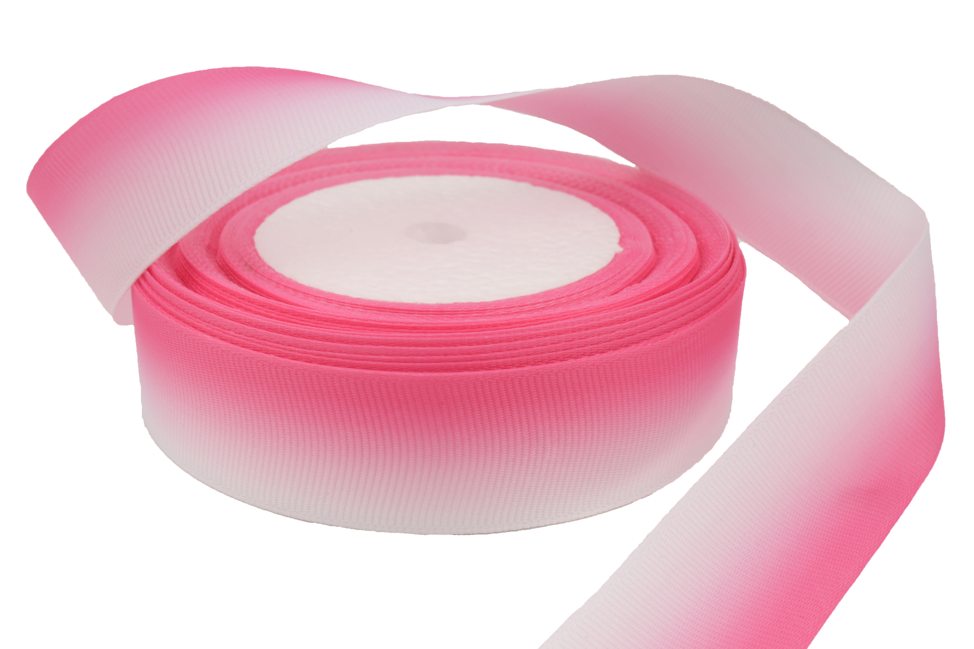 Репсовая лента градиент (розовый), 25 мм* 25 ярдов(+-1)