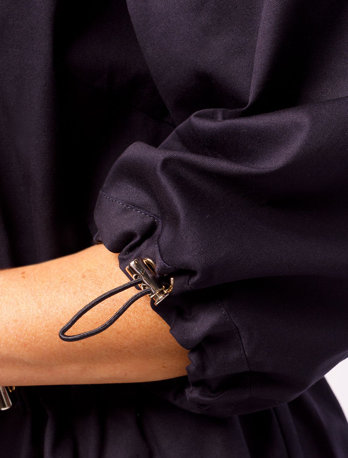 Платье на кулисе с регуляторами из хлопка с эластаном D22.217 темно-синий