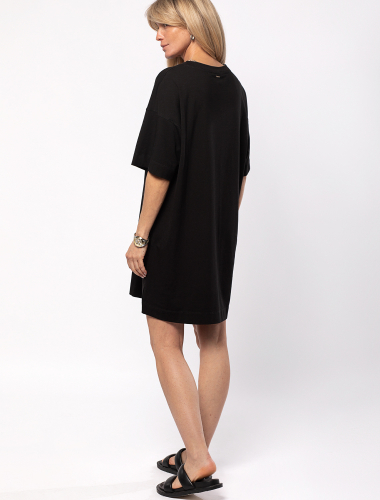 Платье-футболка из эластичного хлопка D42.100 черный