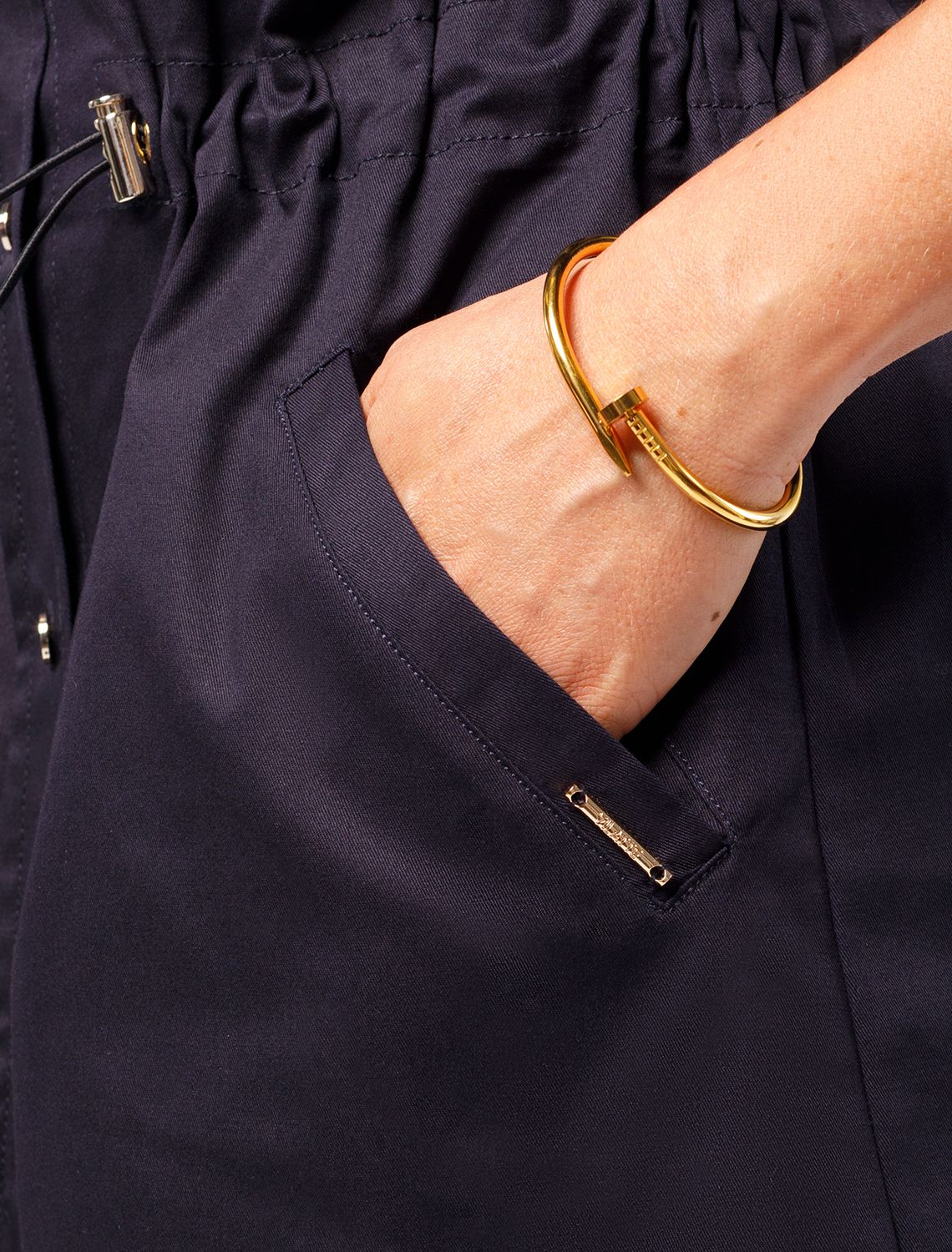 Платье на кулисе с регуляторами из хлопка с эластаном D22.217 темно-синий