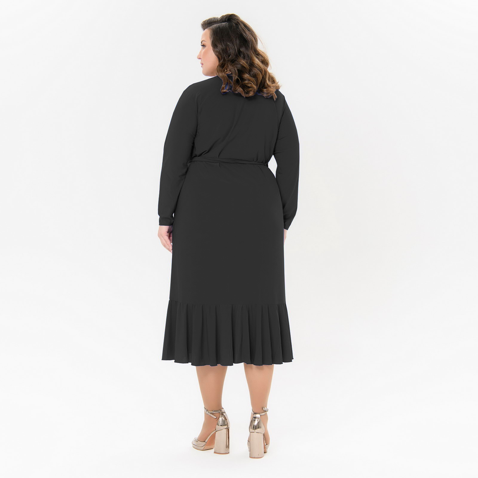 Платье с воланом из трикотажа -