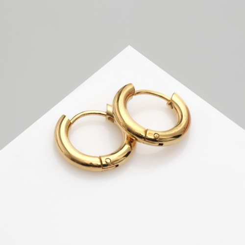 Серьги-кольца «Стальные» d=1,3 см, цвет золото
