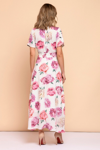 Платье 1001 DRESS #769399Белый (цветочный принт)