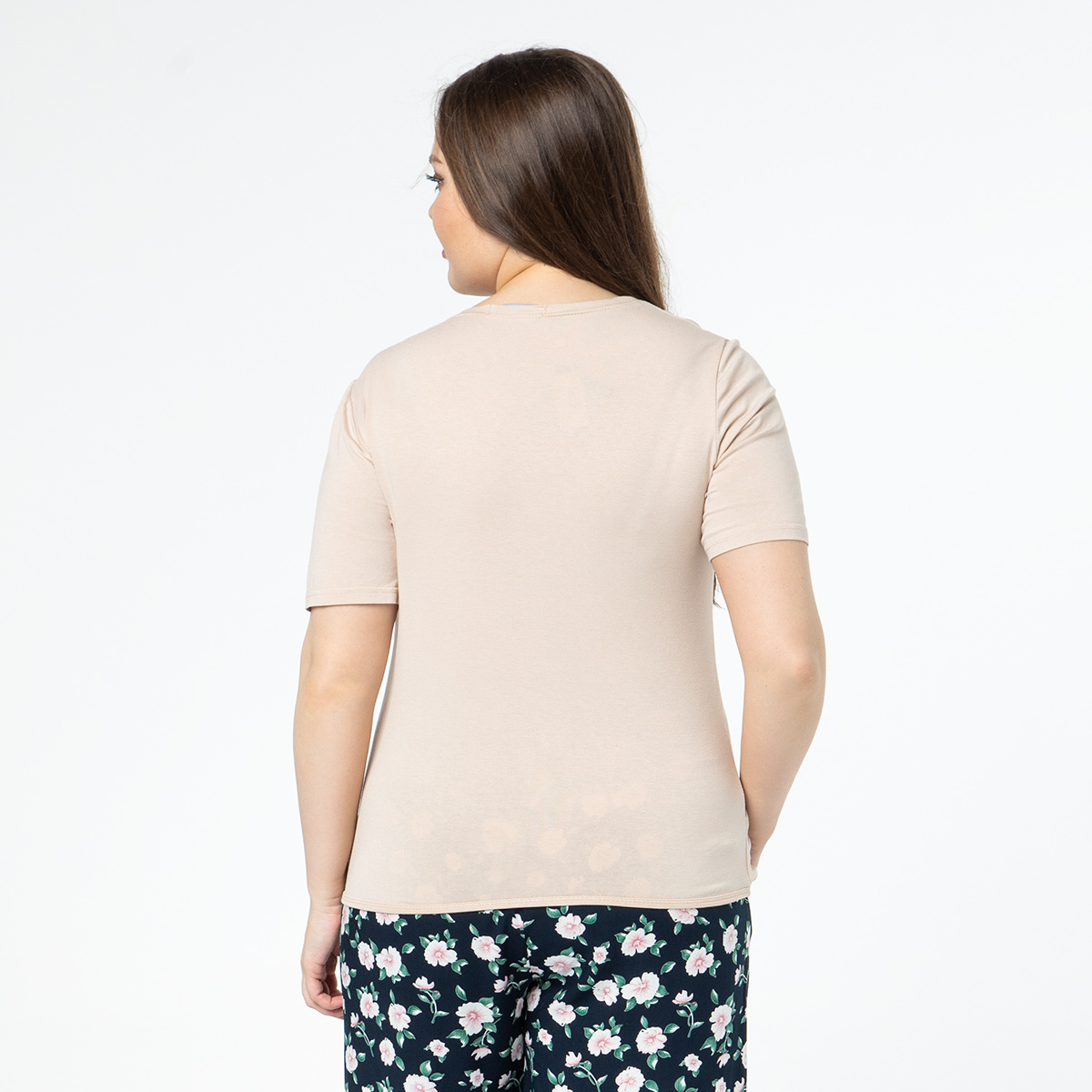 ст. цена1400руб.! Комплект, трикотаж, блуза, брюки, бежевый