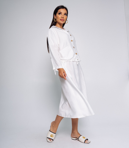 Комплект платье+рубашка #БШ2459-2, белый